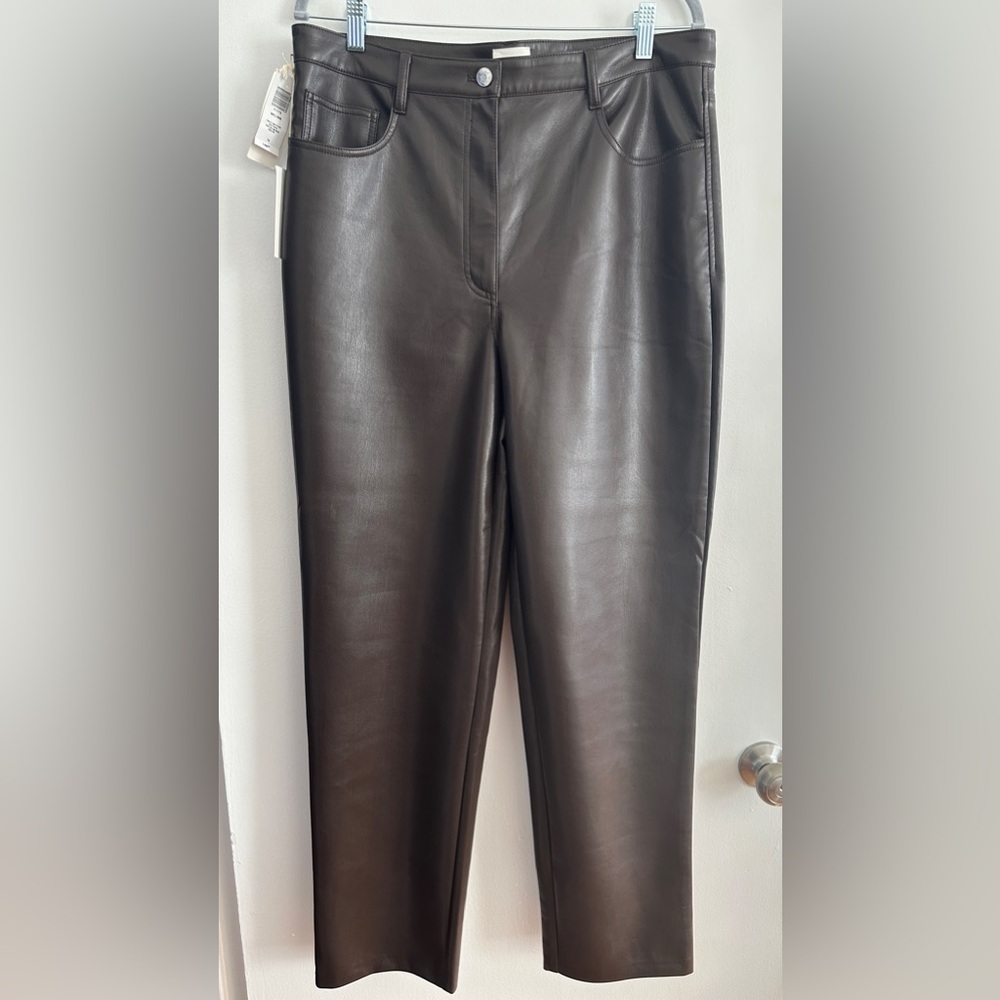 NWT ARITZIA FAUX LEATHER PANTS!! Size 14!